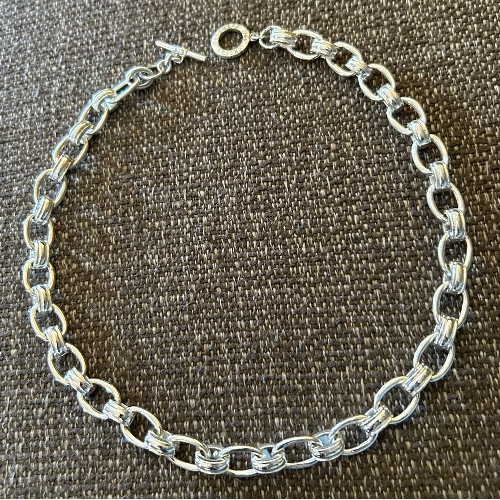 BROOKS BROTHERS 346 Signed Silver Tone Chain Link Choker
